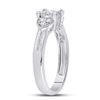 Image 3 : Princess Diamond Square Heart Cluster Ring 3/4 Cttw 14kt White Gold