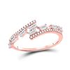 Image 1 : Baguette Diamond Bypass Band Ring 1/3 Cttw 14kt Rose Gold