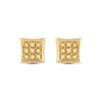 Image 2 : Mens Yellow Color Enhanced Diamond Square Earrings 1/20 Cttw 10kt Yellow Gold