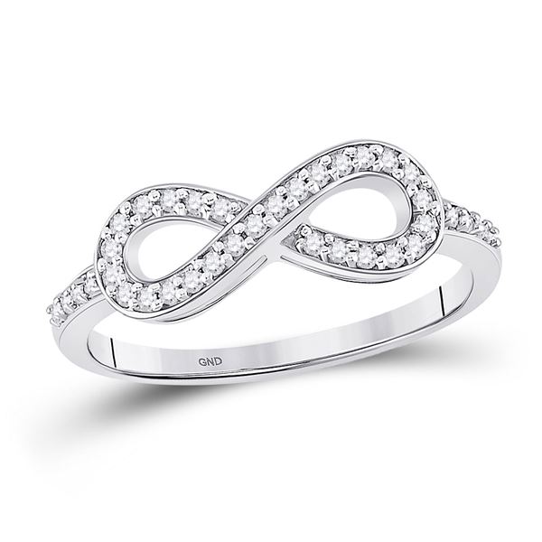 Diamond Infinity Ring 1/5 Cttw 10kt White Gold