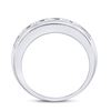 Image 4 : Mens Diamond Single Row 5-Stone Wedding Band Ring 1-1/2 Cttw 14kt White Gold