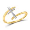Image 1 : Diamond Cross Ring 1/12 Cttw 10kt Yellow Gold
