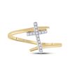 Image 2 : Diamond Cross Ring 1/12 Cttw 10kt Yellow Gold