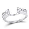 Image 1 : Diamond Wrap Ring Guard Enhancer 1/3 Cttw 14kt White Gold