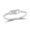 Image 1 : Diamond Knot Stackable Band Ring 1/6 Cttw 10kt White Gold