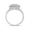 Image 3 : Diamond Rope Square Cluster Ring 1/3 Cttw 10kt Two-tone Gold