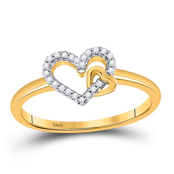 Diamond Heart Ring 1/12 Cttw 10kt Yellow Gold