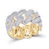 Image 1 : Mens Baguette Diamond Cuban Link Band Ring 2-1/3 Cttw 10kt Yellow Gold