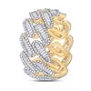 Image 3 : Mens Baguette Diamond Cuban Link Band Ring 2-1/3 Cttw 10kt Yellow Gold