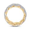 Image 4 : Mens Baguette Diamond Cuban Link Band Ring 2-1/3 Cttw 10kt Yellow Gold