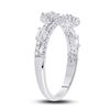 Image 3 : Baguette Diamond Bypass Band Ring 1/5 Cttw 14kt White Gold