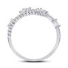 Image 4 : Baguette Diamond Bypass Band Ring 1/5 Cttw 14kt White Gold