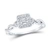 Image 1 : Princess Diamond Square Promise Ring 1/5 Cttw 14kt White Gold