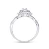 Image 4 : Princess Diamond Square Promise Ring 1/5 Cttw 14kt White Gold