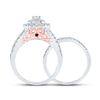 Image 4 : Diamond Bridal Wedding Ring Band Set 1 Cttw 14kt Two-tone Gold