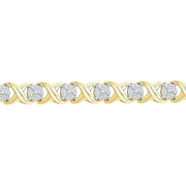 Diamond X Link Fashion Bracelet 1 Cttw 10kt Yellow Gold