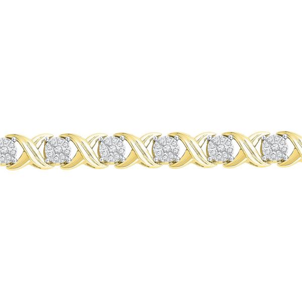 Diamond X Link Fashion Bracelet 1 Cttw 10kt Yellow Gold