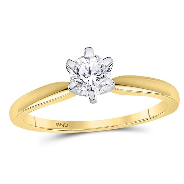 Diamond Solitaire Bridal Wedding Engagement Ring 1/2 Cttw 14kt Yellow Gold