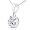 Image 2 : Diamond Flower Cluster Pendant 3/4 Cttw 14kt White Gold