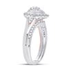 Image 4 : Diamond Bridal Wedding Ring Band Set 1/2 Cttw 10kt Two-tone Gold