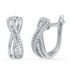 Image 1 : Diamond Hoop Earrings 1/5 Cttw 10kt White Gold