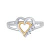 Image 2 : Diamond Heart Ring .03 Cttw Two-tone Sterling Silver
