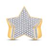 Image 2 : Mens Diamond Star Statement Ring 1-1/2 Cttw 10kt Yellow Gold