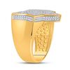 Image 3 : Mens Diamond Star Statement Ring 1-1/2 Cttw 10kt Yellow Gold