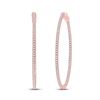 Image 1 : Diamond Hoop Earrings 1-3/4 Cttw 14kt Rose Gold