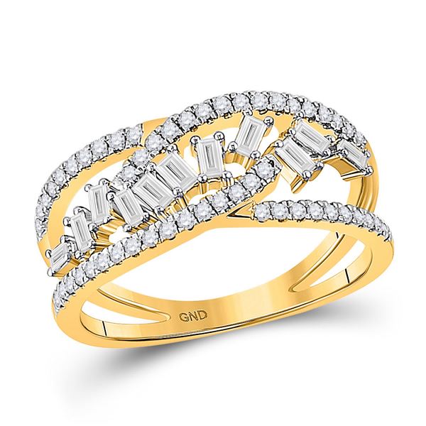 Baguette Diamond Scattered Band Ring 1/2 Cttw 14kt Yellow Gold