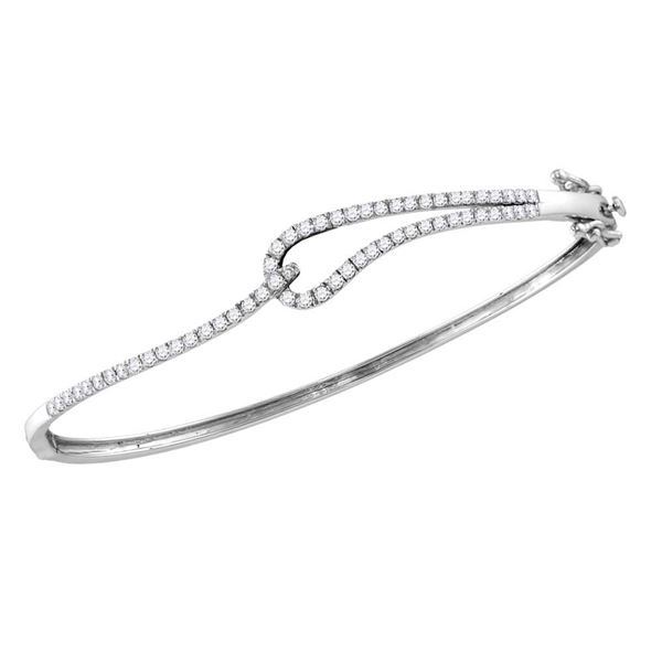 Diamond Fashion Bangle Bracelet 1 Cttw 14kt White Gold