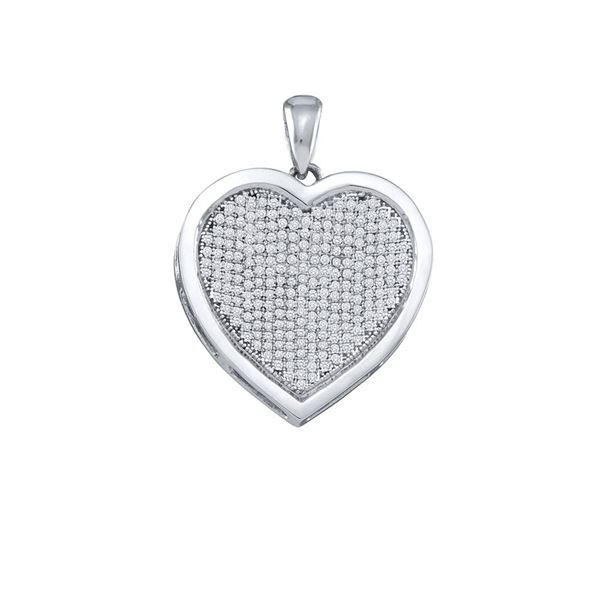 Diamond Heart Pendant 3/4 Cttw 10kt White Gold