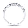 Image 4 : Blue Sapphire Diamond Stackable Band Ring 1/10 Cttw 10kt White Gold