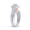 Image 3 : Princess Diamond Bridal Wedding Ring Band Set 1 Cttw 14kt Two-tone Gold