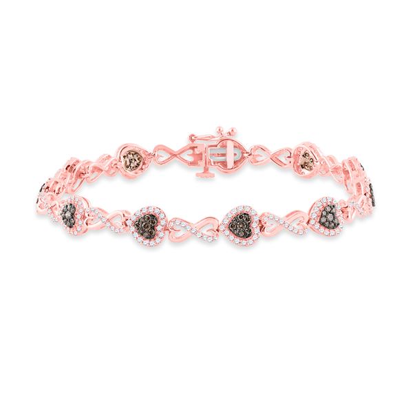 Brown Diamond Infinity Heart Bracelet 2 Cttw 10kt Rose Gold