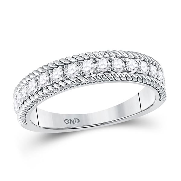 Diamond Rope Band Ring 1/2 Cttw 14kt White Gold