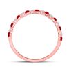Image 4 : Princess Ruby Diamond Alternating Stackable Band Ring 3/8 Cttw 10kt Rose Gold