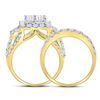 Image 4 : Princess Diamond Bridal Wedding Ring Band Set 4-1/2 Cttw 14kt Yellow Gold