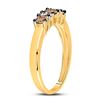 Image 3 : Brown Diamond Band Ring 1/2 Cttw 10kt Yellow Gold