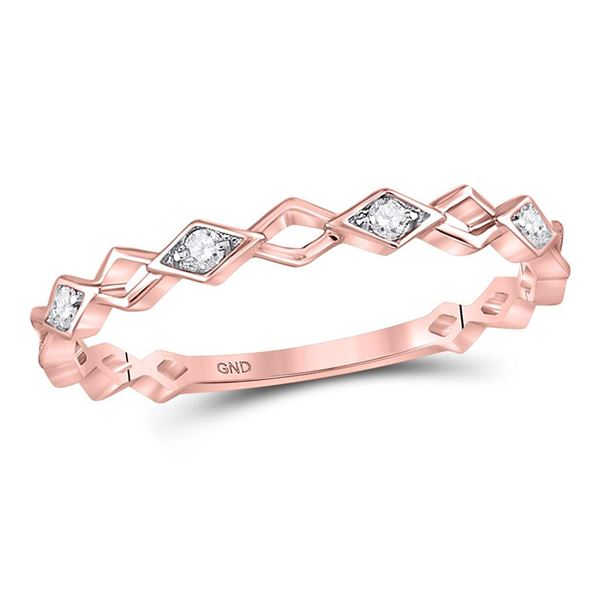 Diamond Stackable Band Ring 1/20 Cttw 10kt Rose Gold