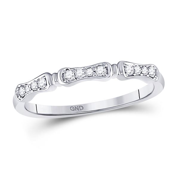 Diamond Stackable Band Ring 1/10 Cttw 10kt White Gold