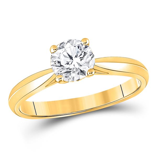 Diamond Solitaire Bridal Wedding Engagement Ring 3/4 Cttw 14kt Yellow Gold