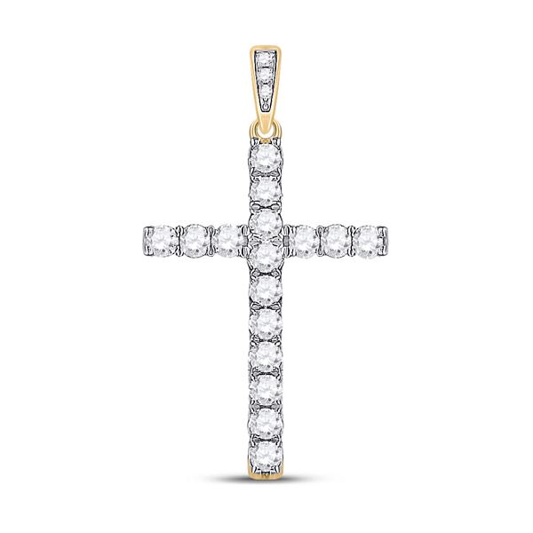 Diamond Cross Pendant 1/2 Cttw 14kt Yellow Gold