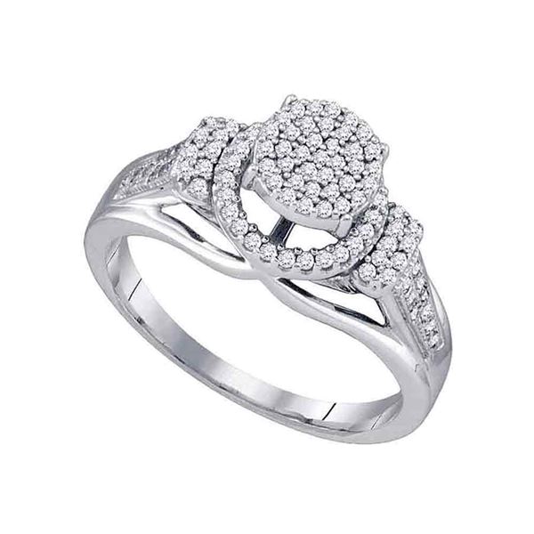 Diamond Cluster Bridal Wedding Engagement Ring 1/3 Cttw 10kt White Gold