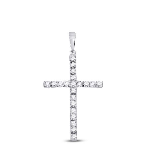Diamond Cross Pendant 1/3 Cttw 10kt White Gold
