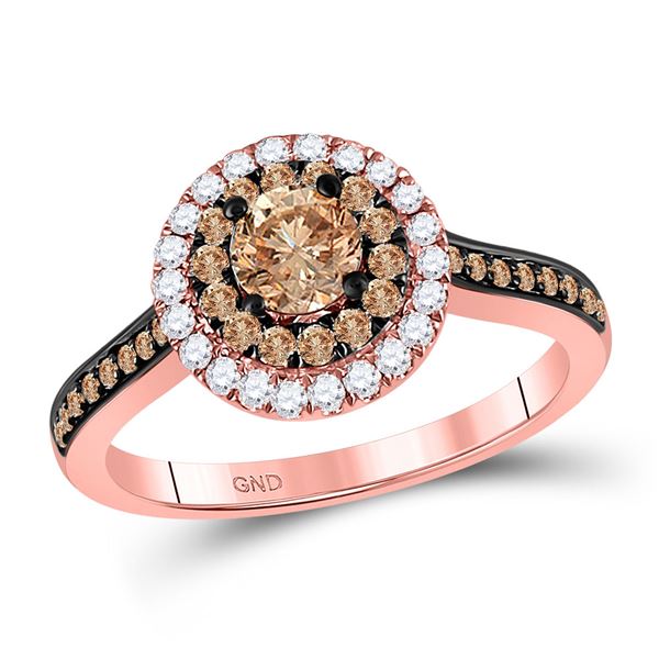Brown Diamond Solitaire Bridal Wedding Engagement Ring 1 Cttw 14kt Rose Gold