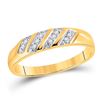 Image 3 : His Hers Diamond Solitaire Matching Wedding Set 1/4 Cttw 10kt Yellow Gold