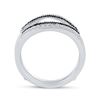 Image 3 : Black Color Enhanced Diamond Wrap Ring Guard Enhancer 1/2 Cttw 10kt White Gold