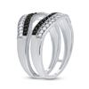 Image 4 : Black Color Enhanced Diamond Wrap Ring Guard Enhancer 1/2 Cttw 10kt White Gold