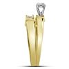 Image 4 : His Hers Diamond Solitaire Matching Wedding Set 1/10 Cttw 10kt Yellow Gold